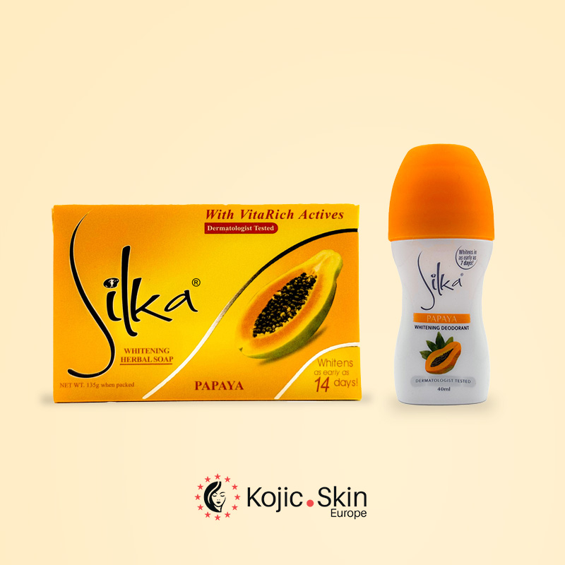 Confezione di sapone alla papaya 135g e deodorante alla papaya 40ml - Silka