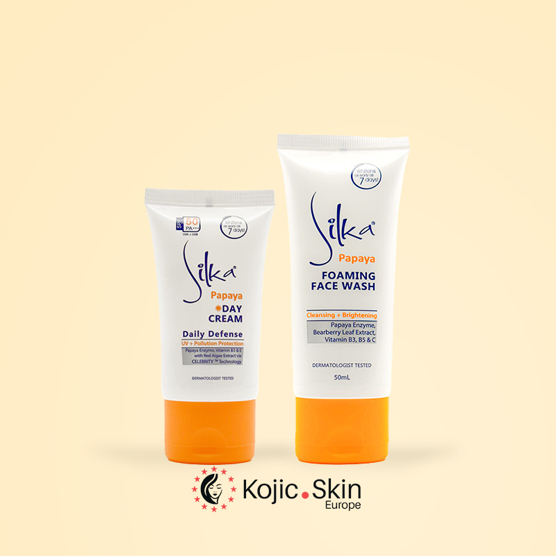 Face foaming cleanser 50ml and day cream SPF50 30ml pack - Silka
