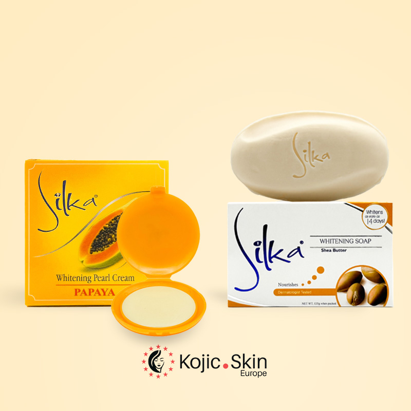 Sheaboter zeeppakket 135g en papaya gezichtscrème 8g - Silka